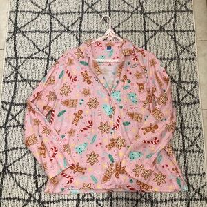 Old navy Christmas flannel pj shirt size large